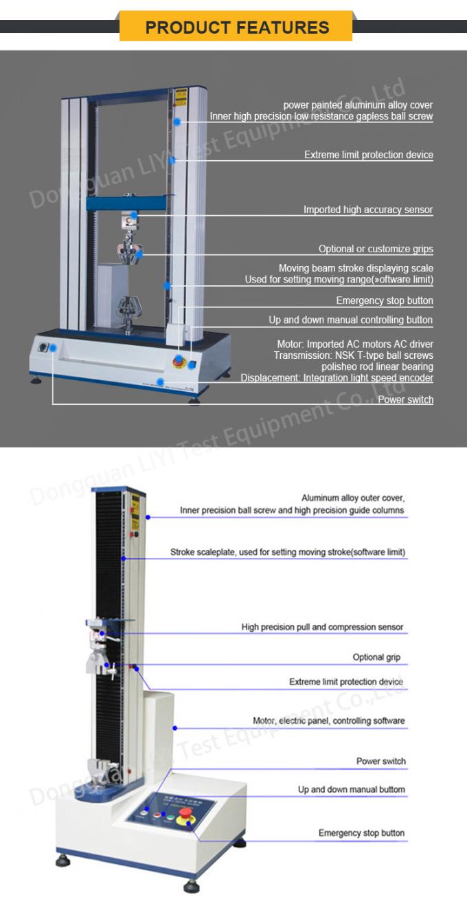 Máquina de teste elástica universal de LIYI com extensômetro