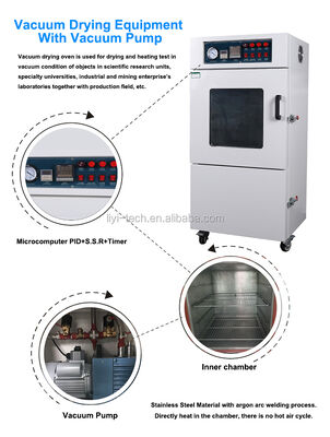 Liyi 20L, 50L, 90L, 210L e 430L Programação de laboratório de uso de forno de vácuo forno de secagem de vácuo com bomba de vácuo preço fabricante