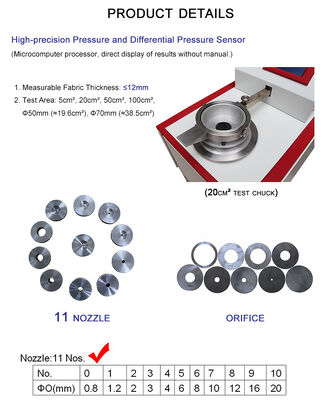 Testador Digital de Permeabilidade ao Ar de Tecidos para Laboratório Liyi